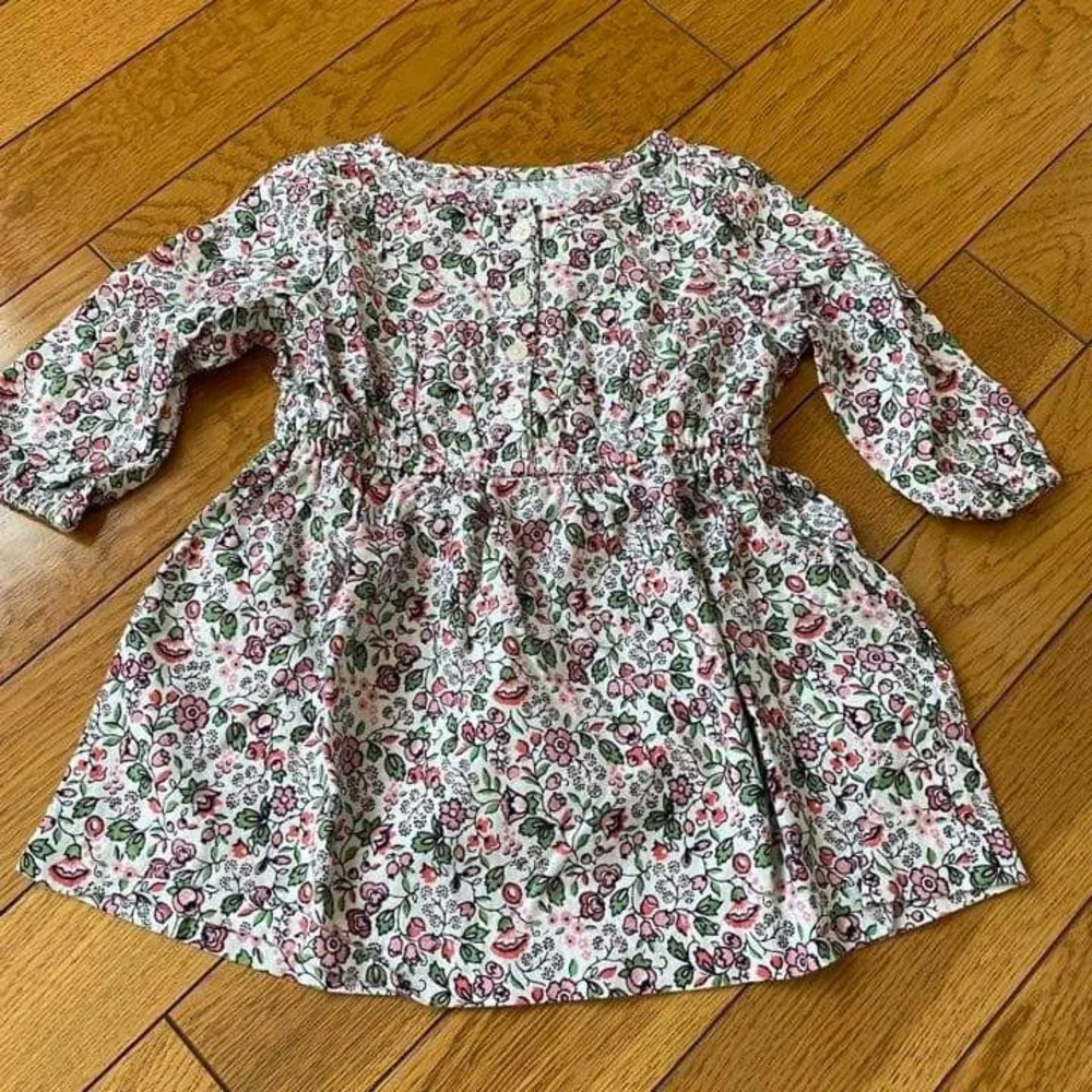 Gap Shirt Dress Girls Size 4 Multicolor Excellent Floral Cotton Button Front